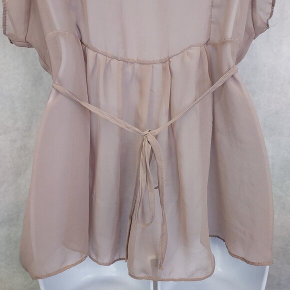 Mirumi Sheer Blouse Women's M/L Deep V-Neck Babydoll Feminine Coquette Ethereal - Picture 8 of 15